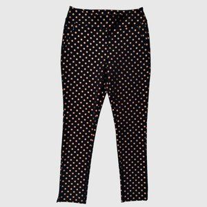 Soft Surroundings Perfect Ponte Pull On Metallic Dot Skinny Ankle Pants Size S